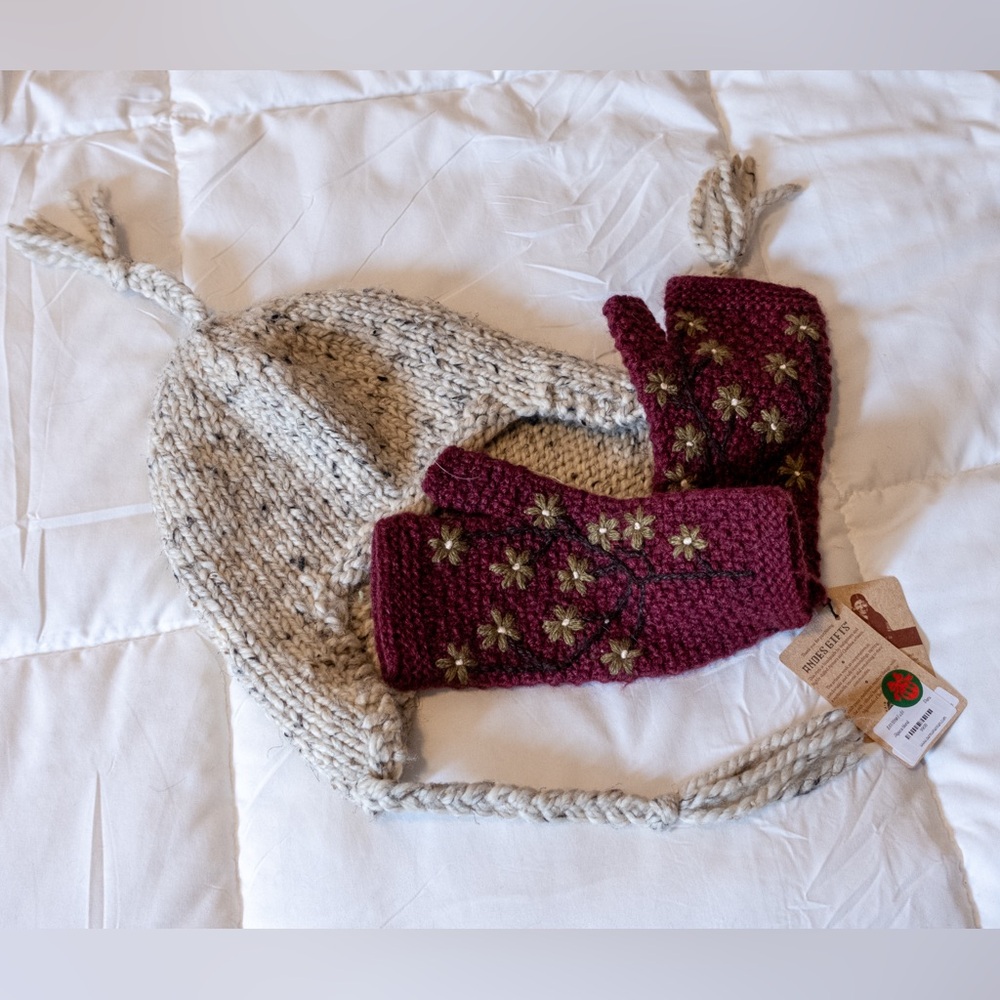 Winter Wool Hat and Alpaca Gloves
